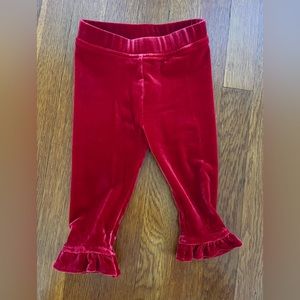 Valentines day! Janie and Jack sz6-12mos velour red pants
